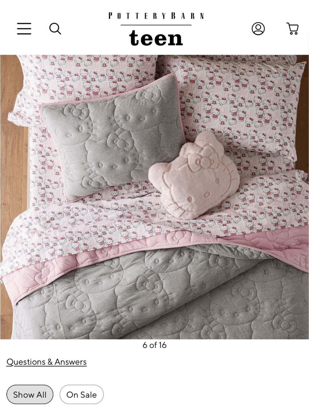 Pottery barn kids hello kitty bedding
